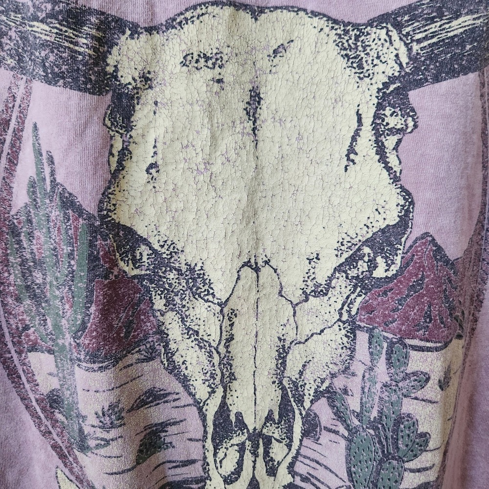 ALTR'D STATE Wild West Desert Distressed Skull Graphic T Shirt Purple XS S - Picture 7 of 7